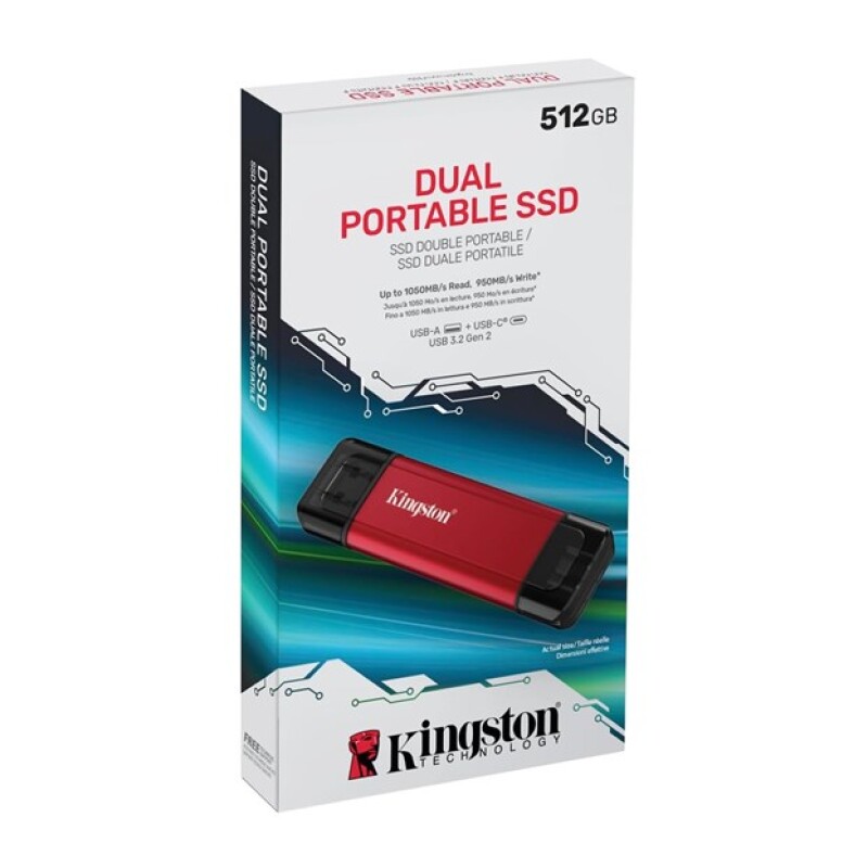 Kingston 512GB USB-A & USB-C Taşınabilir SSD