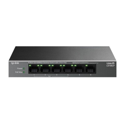 Tp-Link 6Port 10/100 Mbps 4xPoE 41W(LS106LP)