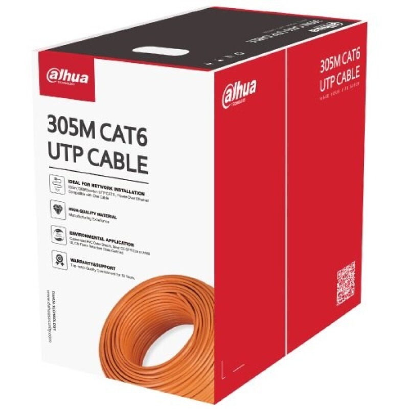 Dahua Cat6 Beyaz UTP Saf Bakır (305m) -Turuncu