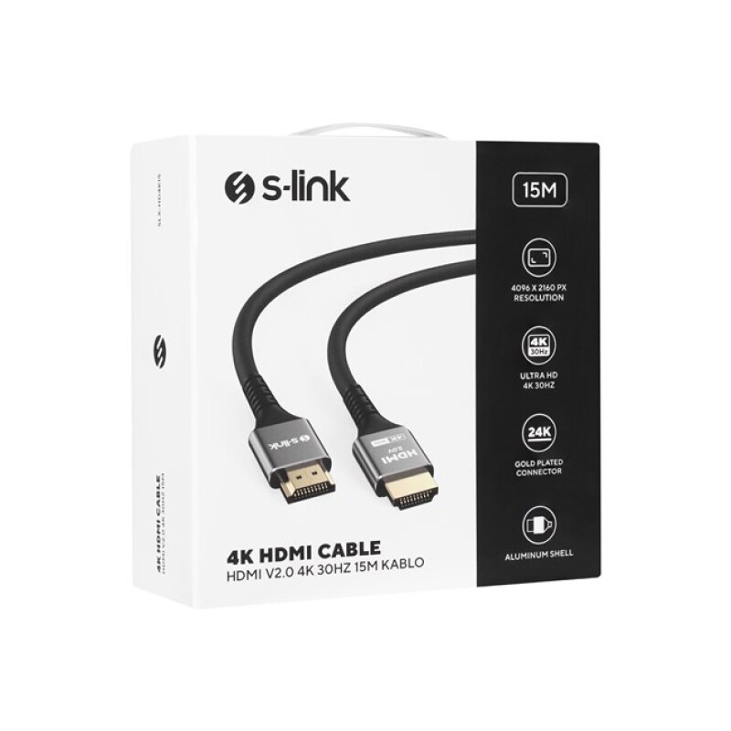 S-link HDMI Kablo Siyah (15m) 4K