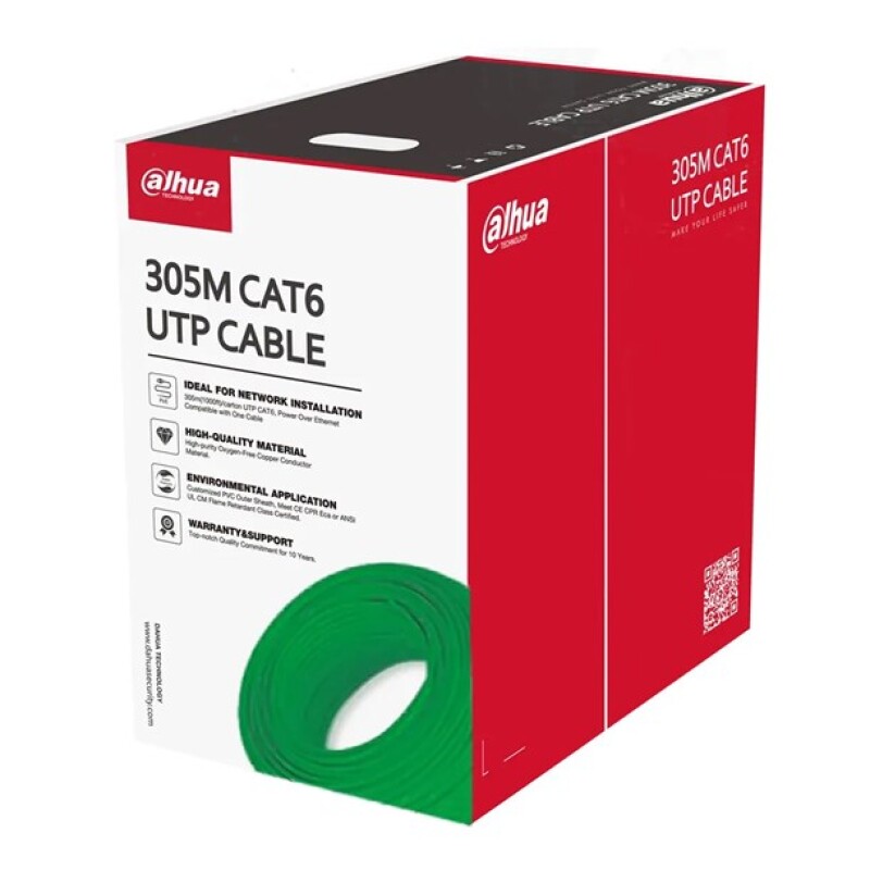 Dahua Cat6 Beyaz UTP Saf Bakır (305m) -Yeşil