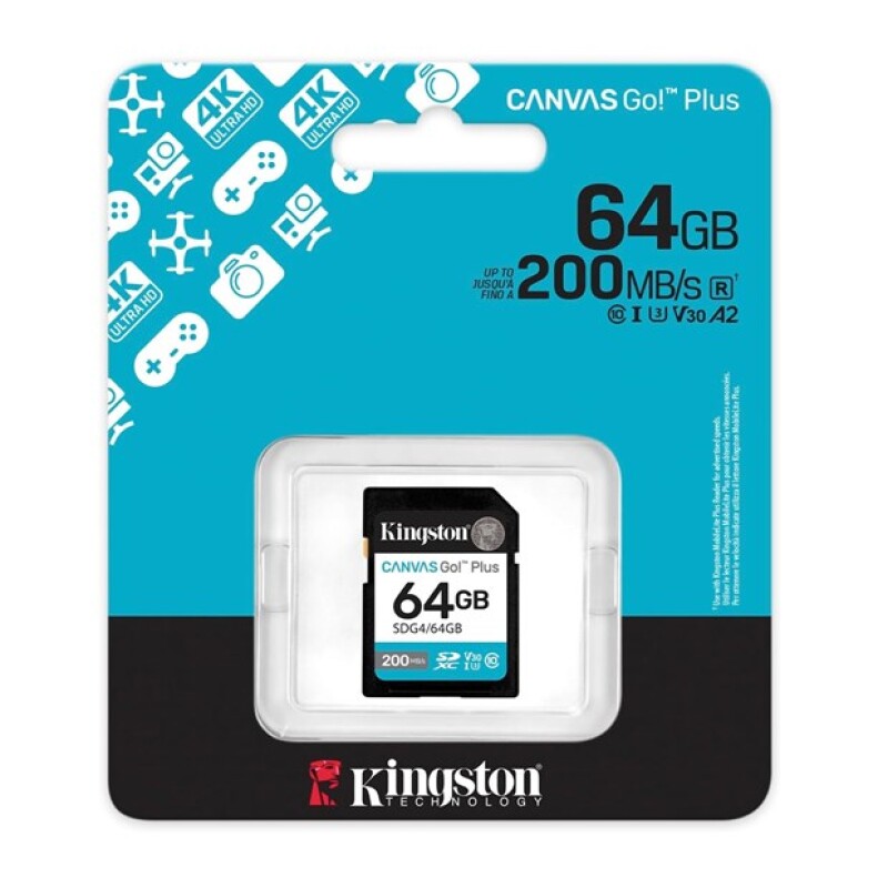Kingston 64GB SDXC Canvas Go+ 200MB/s SDG4/64GB