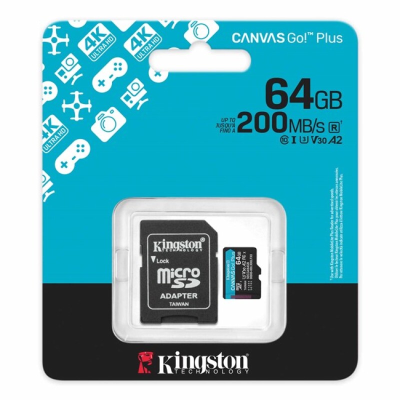 Kingston 64GB mSDXC CanvasGo+ 200MB SDCG4/64GB