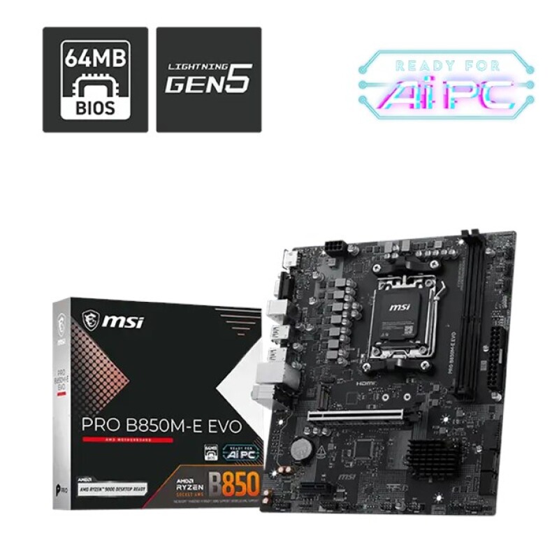 MSI PRO B850M-E EVO AM5 Ryzen D5 HDMI
