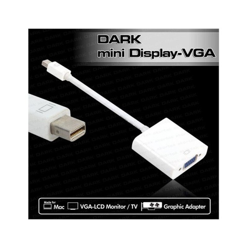 Dark Mini DisplayPort to VGA Dişi Çevirici