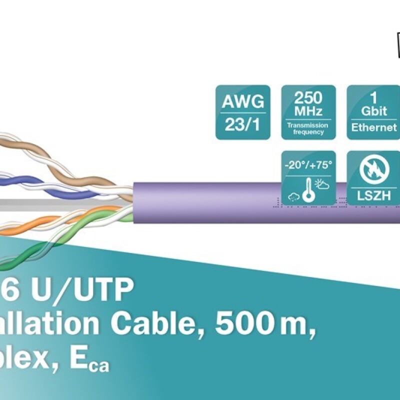 Digitus Cat6 Gri U-UTP CCA Makara Kablo (500m)