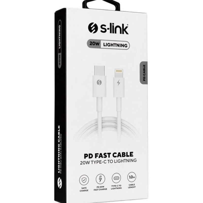 S-link Hızlı Şarj Kablosu Type-C to Lightning (1m)