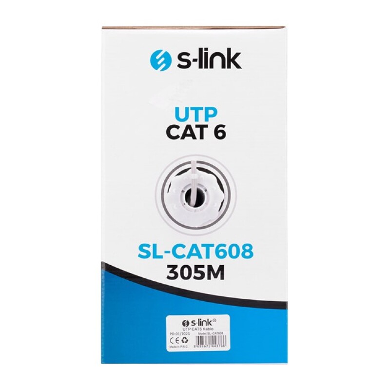 S-Link Cat6 Gri CCA UTP Data Kablosu (305m)
