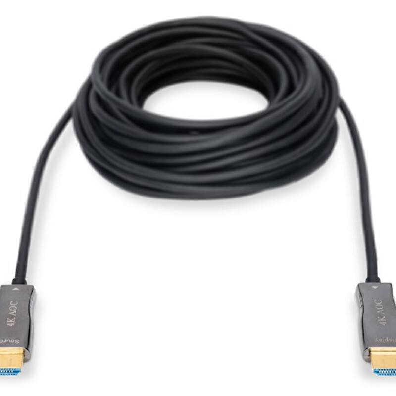 Digitus HDMI Fiber Kablo Altın Uçlu Siyah (30m) 4K