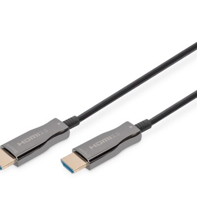 Digitus HDMI Fiber Kablo Altın Uçlu Siyah (30m) 4K