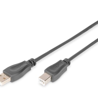 Digitus Yazıcı Kablosu Zırhlı Siyah USB 2.0 (3m)