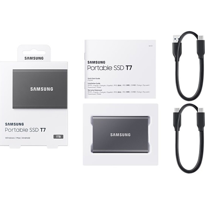 Samsung T7 1TB Usb 3.2 Gen2 Type-C Gri