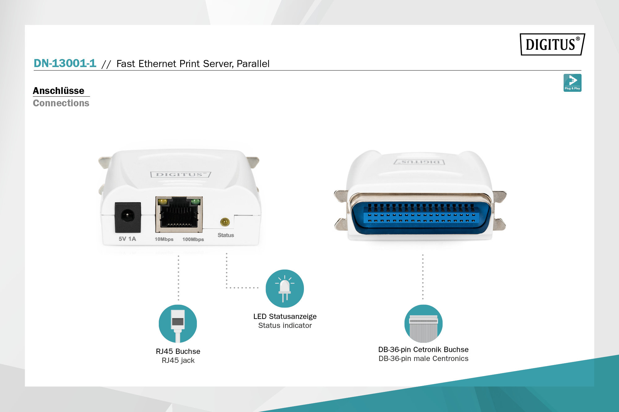 Digitus DN-13001-1 Print Server Paralel (1 Port) 